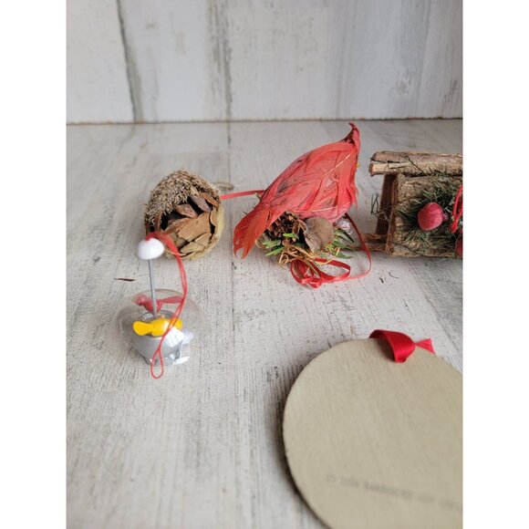 Unique bird house vintage‎ ornament owl goose red cardinal set - Picture 7 of 9